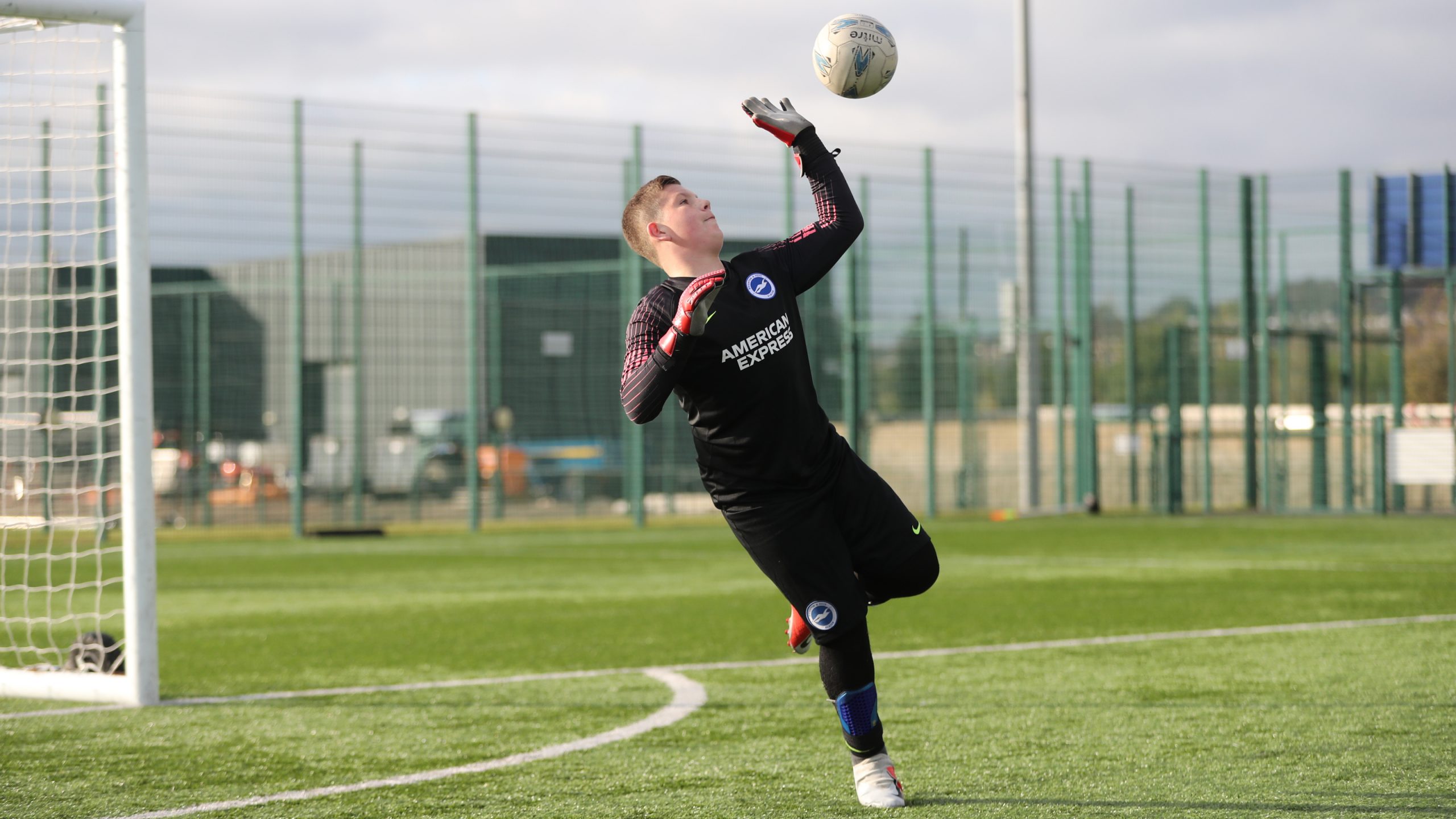 goalkeeper defending a ball